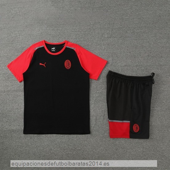 Nuevo Entrenamiento Conjunto Completo AC Milan 24/25 Negro Rojo Baratas